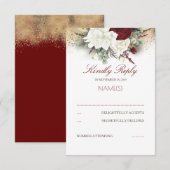 RSVP für Hochzeiten in Rot und Weiß Karte (Vorne/Hinten)