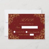 RSVP für Hochzeiten mit Verzierter Blumengrafik (Vorderseite)