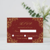 RSVP für Hochzeiten mit Verzierter Blumengrafik (Stehend Vorderseite)