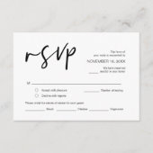 RSVP für Hochzeiten mit Wahlmöglichkeiten für Mahl Begleitkarte (Vorderseite)