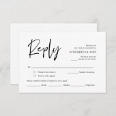 RSVP für Hochzeiten mit Wahlmöglichkeiten für Mahl Begleitkarte (Vorne/Hinten)