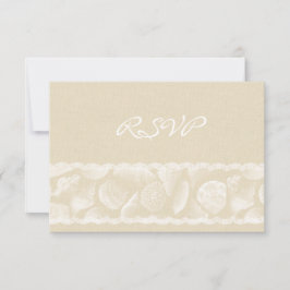 RSVP für Hochzeiten von Muschel in Burlap Lace und Karte