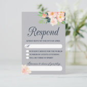 RSVP für Hochzeiten von Navy und Blush Karte (Stehend Vorderseite)