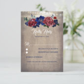 RSVP für Hochzeiten von Navy und Burgund (Stehend Vorderseite)