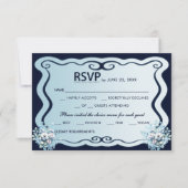 RSVP für Hochzeiten von Navy und Light Blue Chic B Karte (Vorderseite)