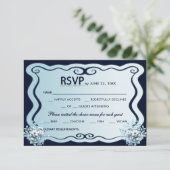 RSVP für Hochzeiten von Navy und Light Blue Chic B Karte (Stehend Vorderseite)