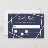 RSVP für Hochzeiten von Navy und White (Vorderseite)