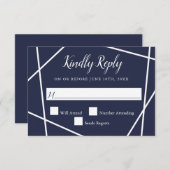 RSVP für Hochzeiten von Navy und White (Vorne/Hinten)