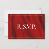 RSVP für Hochzeiten von Roter Seide und Gold (Vorderseite)