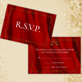 RSVP für Hochzeiten von Roter Seide und Gold