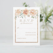 RSVP für Hochzeitsarbeiten an Creme-Blume (Stehend Vorderseite)