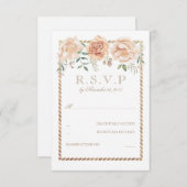 RSVP für Hochzeitsarbeiten an Creme-Blume (Vorne/Hinten)