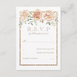 RSVP für Hochzeitsarbeiten an Creme-Blume Karte