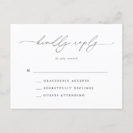 RSVP für klassische Hochzeiten in Schwarz und Weiß Postkarte