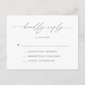 RSVP für klassische Hochzeiten in Schwarz und Weiß Postkarte (Vorderseite)