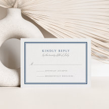 RSVP für klassische Marine und White Wedding