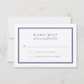 RSVP für klassische Marine und White Wedding Karte (Vorderseite)