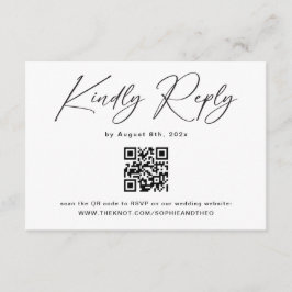 RSVP für klassische Schwarz-Weiß-Hochzeit Begleitkarte