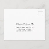 RSVP für klassische Schwarz-Weiß-Hochzeiten Einladungspostkarte (Rückseite)