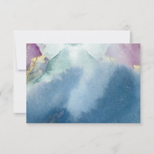 RSVP für lila, blaue und Aquamarine Wasserfarbense (Rückseite)