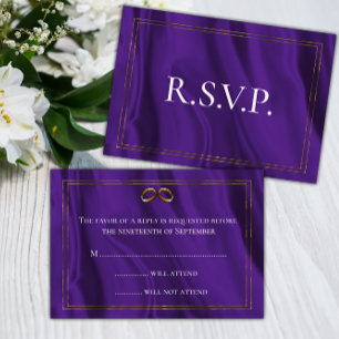 RSVP für lila Hochzeiten von Seide und Gold