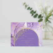 RSVP für lila Tintenfische und Lila Hochzeit Postkarte (Stehend Vorderseite)