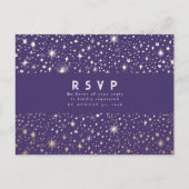 RSVP für Lila und goldene Nächte Postkarte (Vorderseite)