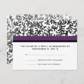 RSVP für lila und schwarze Hochzeiten (Vorne/Hinten)