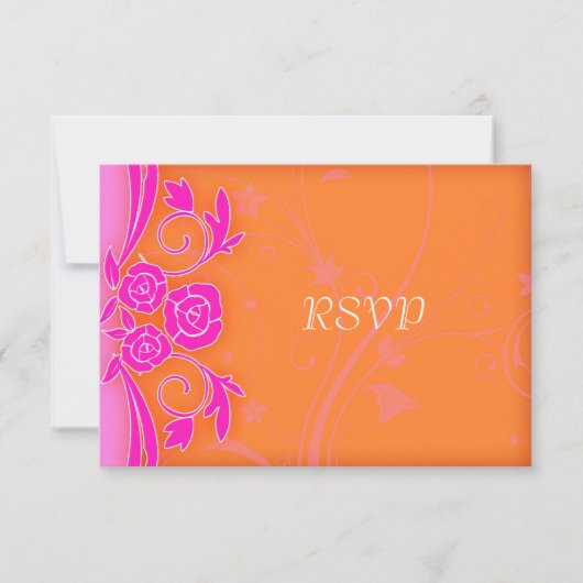 RSVP für Mandarine und Rosenblumen (Vorderseite)