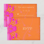 RSVP für Mandarine und Rosenblumen Karte (Vorne/Hinten)