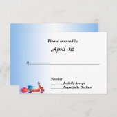 RSVP für mehrfarbiges Motorrad und Flammen Einladung (Vorne/Hinten)