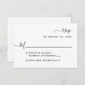 RSVP für Minimalistische Bohemische Script-Hochzei (Vorne/Hinten)