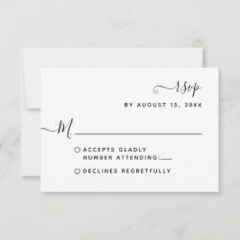 RSVP für Minimalistische Bohemische Script-Hochzei Karte