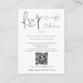 RSVP für Minimalistische Skriptposten oder QR-Code Begleitkarte (Vorderseite)