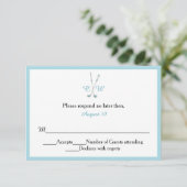 RSVP für Mit Monogramm Hochzeiten Karte (Stehend Vorderseite)