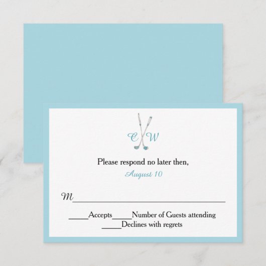RSVP für Mit Monogramm Hochzeiten Karte (Vorne/Hinten)