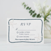 RSVP für Nautic Starfish & Twine Frame Wedding (Stehend Vorderseite)