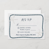 RSVP für Nautic Starfish & Twine Frame Wedding (Vorne/Hinten)