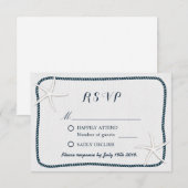 RSVP für Nautic Starfish & Twine Frame Wedding Karte (Vorne/Hinten)
