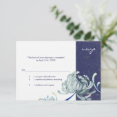 RSVP für Navy Blue und White Wedding (Stehend Vorderseite)