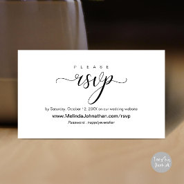 RSVP für Online-Hochzeiten, elegant Begleitkarte