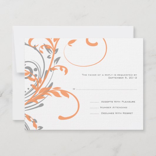 RSVP für Orange und Grau Karte (Vorderseite)
