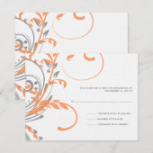 RSVP für Orange und Grau Karte (Vorne/Hinten)