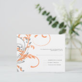 RSVP für Orange und Grau Karte (Stehend Vorderseite)