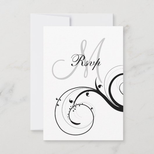 RSVP für Quadratkarte mit dem Monogramm-Hochzeitsr (Vorderseite)