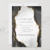 RSVP für Schwarz, Gold und Grau-Nebel Einladung (Vorderseite)