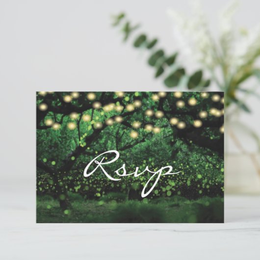 RSVP für verzauberte Waldhochzeit (Stehend Vorderseite)