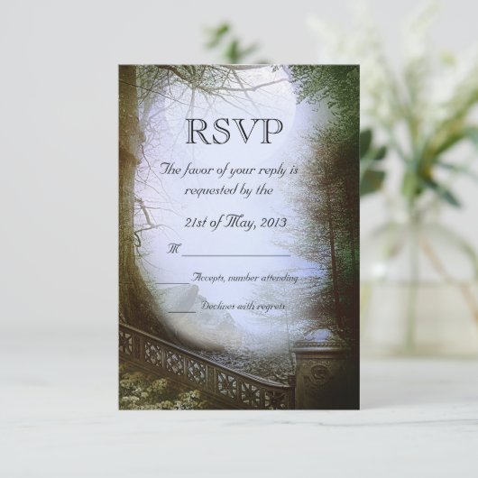 RSVP für verzauberte Waldszene (Stehend Vorderseite)