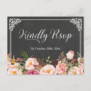 RSVP für Vintage Bilderkartentafel Einladungspostkarte