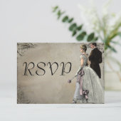 RSVP für Vintage Braut und Hochzeit (Stehend Vorderseite)